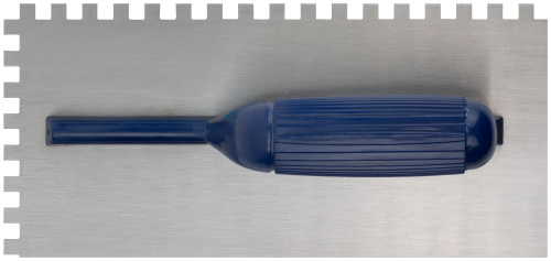 Гладилка стальная, пластиковая ручка 280х130 мм, зубчатая, зуб 8х8 мм
