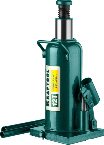 Домкрат гидравлический бутылочный "Kraft-Lift", сварной, 12т, 230-458 мм, KRAFTOOL 43462-12