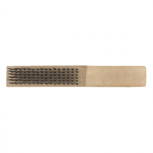 Щетка зачистная 6-и рядная, закаленная прямая проволока с деревянной ручкой Сибртех