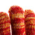 Перчатки трикотажные усиленные, красно-желтый меланж,гелевое ПВХ-покрытие, 7 класс,Россия Сибртех