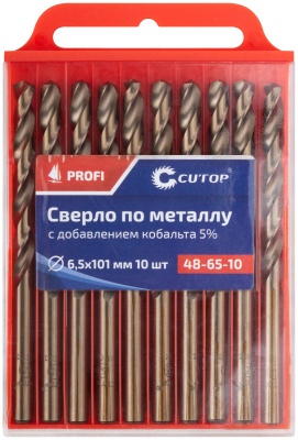 Сверло по металлу Cutop Profi с кобальтом 5%, 6,5 x 101 мм (10 шт)