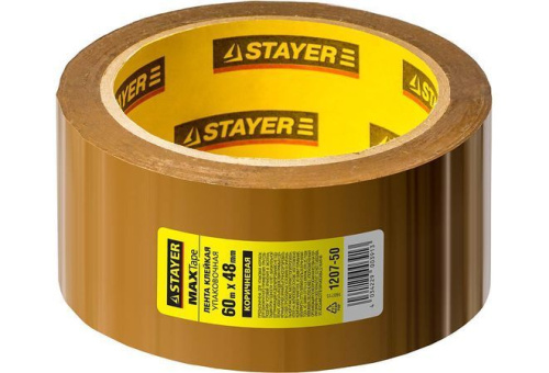 Клейкая лента, STAYER Master 1207-50, коричневая, 48 мм х 60м