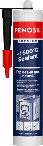 Герметик PENOSIL силикатный огнеупорный "+1500 С", жаростойкий, черный, 280мл