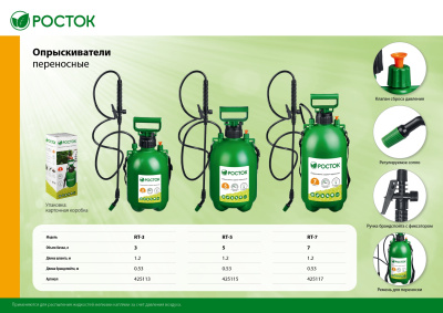 Опрыскиватель 7 л, переносной РОСТОК RT-7