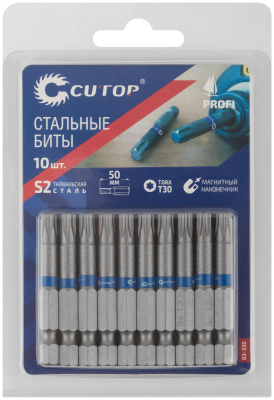 Биты стальные, 10 шт., CUTOP Profi, TORX T30, 50 мм