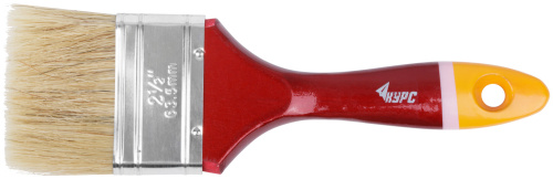 Кисть флейцевая "Мастер", натур. щетина, деревянная ручка 2,5" (63 мм)