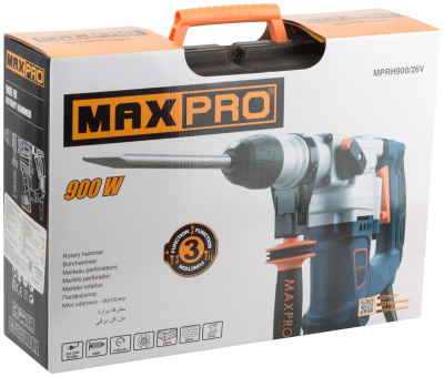 MAX-PRO Перфоратор демонтажный 900 Вт, 0-850об/мин, 3,5Дж, 3 режима, Д/Б/М-40/26/13, SDS-PLUS, 4,18 