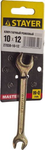 Рожковый гаечный ключ 10 x 12 мм,  STAYER