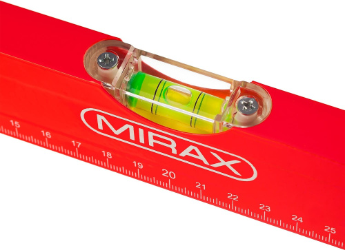 Уровень коробчатый MIRAX, 2 ампулы, крашеный, 600 мм