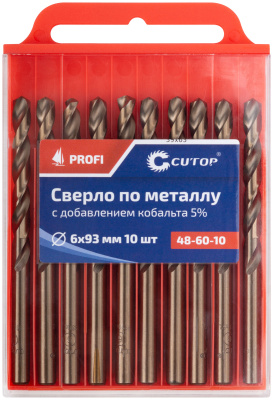 Сверло по металлу Cutop Profi с кобальтом 5%, 6 x 93 мм (10 шт)