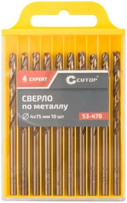 Сверло по металлу Cutop EXPERT, 4х75 мм (10 шт)