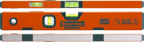 Уровень KRAFTOOL "PROKRAFT-M" коробч. магнит., 2 ампулы, 0, 5 мм/м, 400 мм 