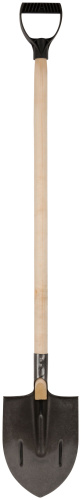 Лопата штыковая, "рельсовая сталь", с деревянным черенком  210х385х1440 мм