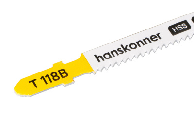 H02-118B Пилки для лобзика по металлу 2шт, T118B (лист 3-5мм, проф.10-30мм) Hanskonner