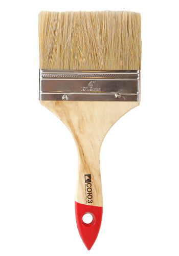 9040-36-100C Кисть плоская Standard 4" (100мм), натуральная щетина, деревянная ручка, Союз
