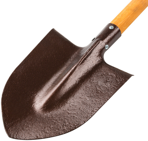 Лопата штыковая, рельсовая сталь Р65 (М76), с деревянным черенком "ПЗИ" 220х280х1420 мм