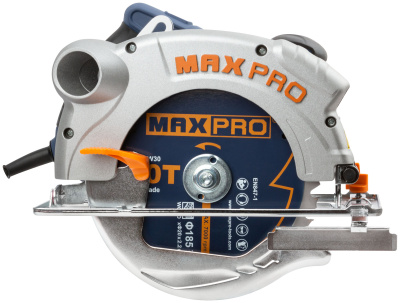 MAX-PRO Пила циркулярная 1300 Вт, 185/20 мм, 4700об/мин, лазер, резиновый кабель, 3,9 кг, коробка