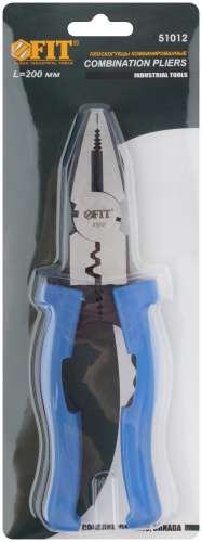 Плоскогубцы комбинированные многофункциональные, пластиковые ручки, Профи 200 мм