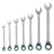 Набор ключей комбинированных с трещоткой, 8 - 19 мм, 7шт., реверсивные, CrV Gross