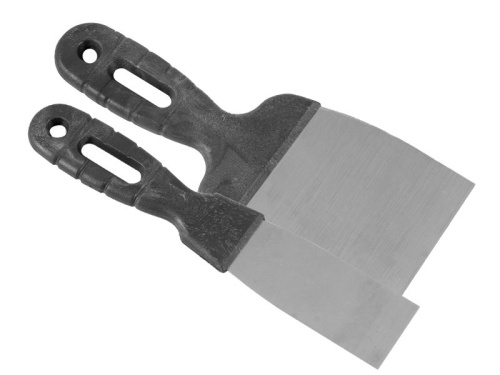 Шпательная лопатка нержавеющая сталь 0,5мм, пластиковая рукоятка, 100мм, РемоКолор