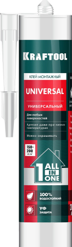 Клей монтажный KRAFTOOL KraftNails Premium KN-601, универсальный, 310 мл