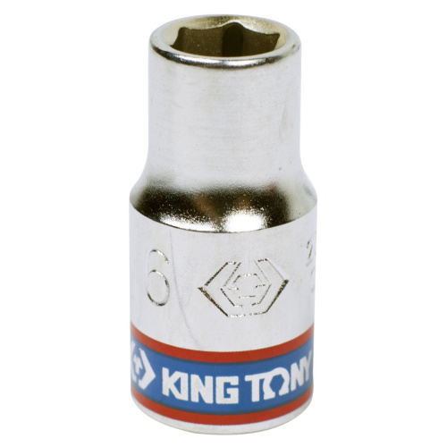 Головка торцевая стандартная шестигранная 1/4", 6 мм KING TONY