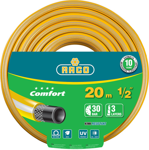 Поливочный армированный 3-х слойный шланг Raco COMFORT 1/2"x20м 40303-1/2-20_z01