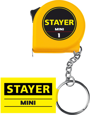 Рулетка-брелок STAYER MINI 1м / 6мм