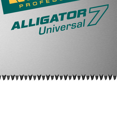 Ножовка универсальная "Alligator Universal 7", 450 мм, 7 TPI 3D зуб, KRAFTOOL