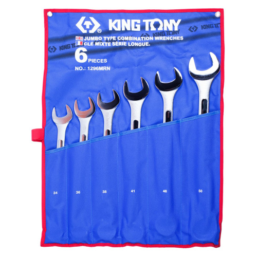 Набор комбинированных ключей, 34-50 мм, чехол из теторона, 6 предметов KING TONY