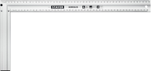 Жесткий столярный угольник с усиленным алюминиевым полотном STAYER HERCULES 500 мм