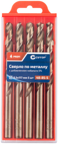 Сверло по металлу Cutop Profi с кобальтом 5%, 8,5 x 117 мм (5 шт)