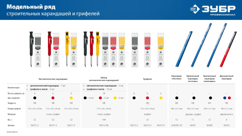 Каменщика строительный карандаш удлиненный 250 мм ЗУБР К-СК