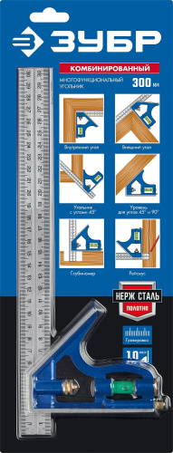 Комбинированный многофункциональный угольник. Серия Профессионал ЗУБР 300 мм