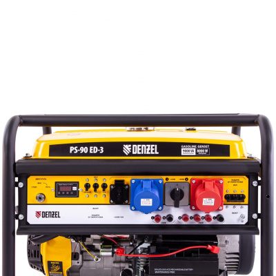 Генератор бензиновый PS 90 ED-3, 9,0кВт, переключение режима 230В/400В, 25л, электростартер Denzel