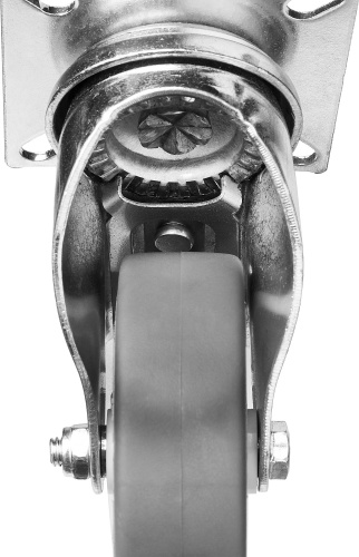 Колесо поворотное с тормозом 75 мм, г/п 60 кг, термопластич. резина/полипропилен, ЗУБР