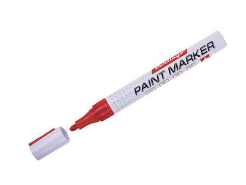 Маркер-краска цвет красный, ширина линии 2-4 мм (нитро-основа) WORKMATE 048001005