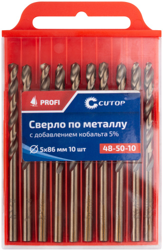 Сверло по металлу Cutop Profi с кобальтом 5%, 5 x 86 мм (10шт)