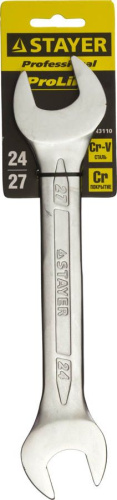 Рожковый гаечный ключ 24 x 27 мм, STAYER