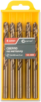 Сверло по металлу Cutop EXPERT, 7,5х109 мм (5 шт)