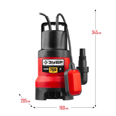 Насос М1 погружной, ЗУБР НПГ-М1-750, 750 Вт