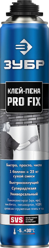 Клей-пена "PRO FIX" профессиональный, монтажный, пистолетный, всесезонный, 750 мл, ЗУБР