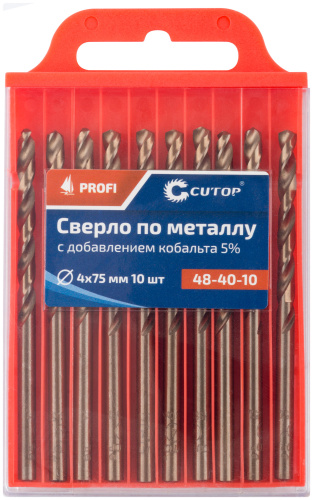 Сверло по металлу Cutop Profi с кобальтом 5%, 4 x 75 мм (10 шт)