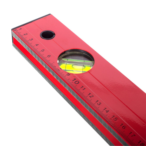 Уровень алюминиевый "Red", коробчатый корпус, фрезеров. грань, 3 акриловых глазка, 1000мм, РемоКолор