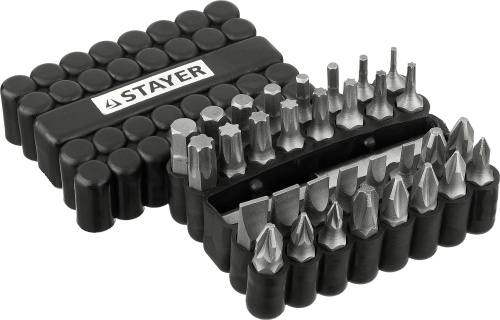 Набор, STAYER Master 26085-H33: Биты Cr-V, с магнитным адаптером, 33 предмета