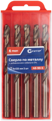 Сверло по металлу Cutop Profi с кобальтом 5%, 9 x 125 мм (5 шт)