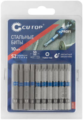 Биты стальные, 10 шт., CUTOP Profi, TORX T40, 50 мм