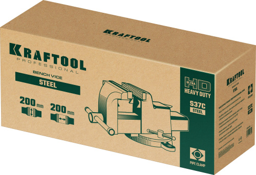 Стальные слесарные тиски KRAFTOOL Steel 200 мм 32701-200