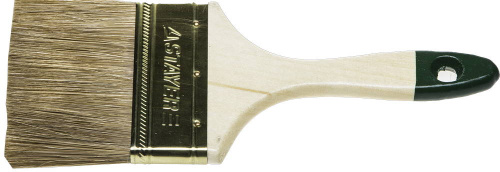 Кисть плоская STAYER "LASUR-STANDARD", смешаннаящетина, деревянная ручка, 100 мм