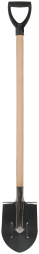 Лопата штыковая, нержавеющая сталь Профи, с деревянным черенком и V-ручкой 200х355х1420 мм
